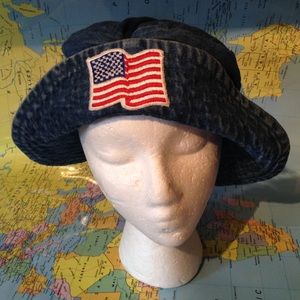 American flag patch cotton blossom hat