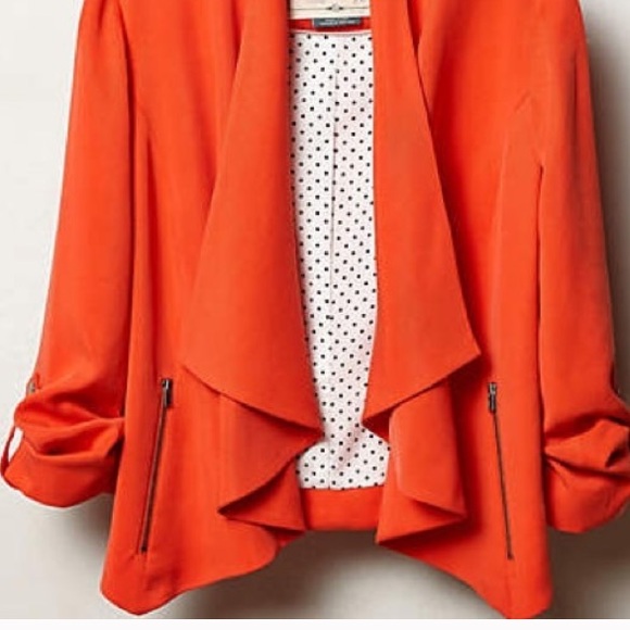 Anthropologie Orange Blazer, Size L