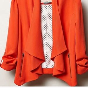 Anthropologie Orange Blazer, Size L