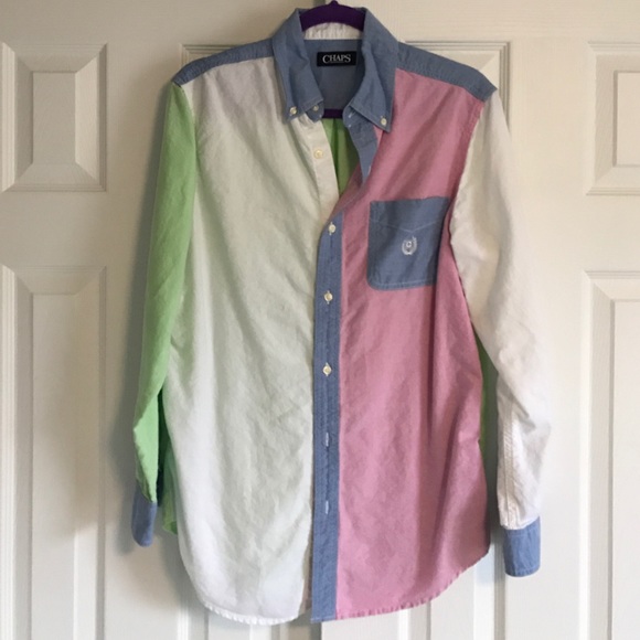 Chaps color block cotton shirt