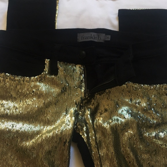 Gold & Black Sequin Pants from Frankie B
