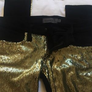 Gold & Black Sequin Pants from Frankie B