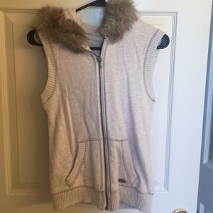 Cream fur vest