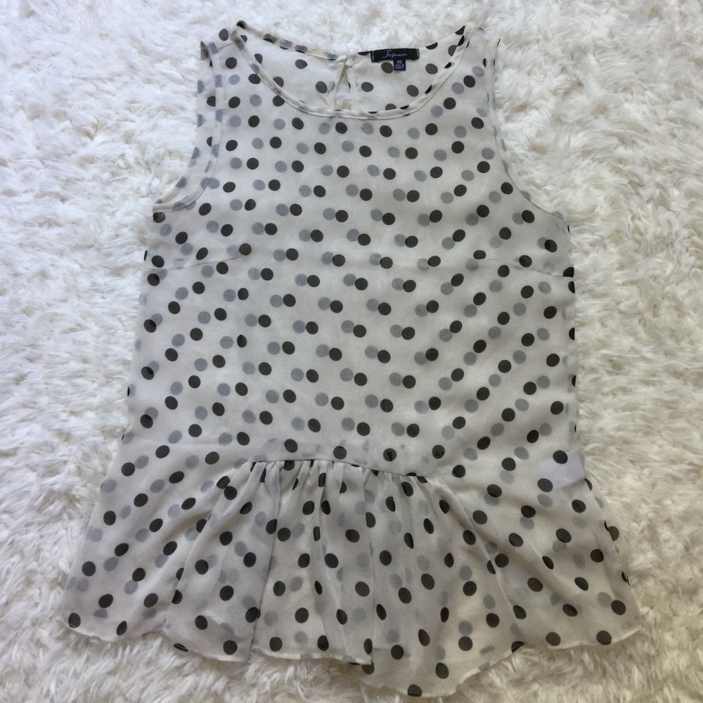 [Soprano] Polka Dot Peplum Tank - XS