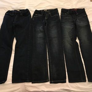 Three pairs of boys size 10 slim gap jeans.