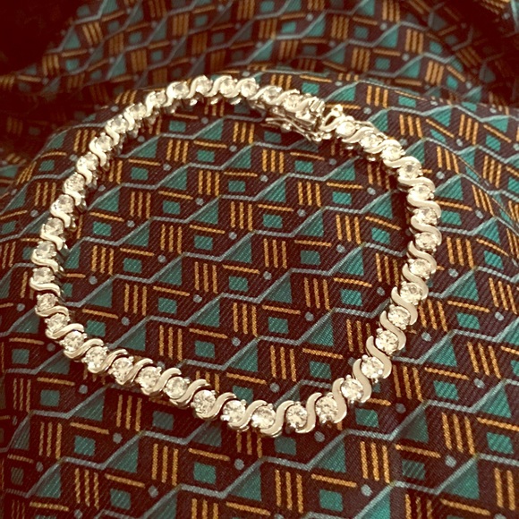 Mossanite in Sterling Silver Tennis Bracelet