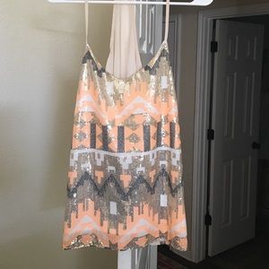 Sequin sheet back tank top