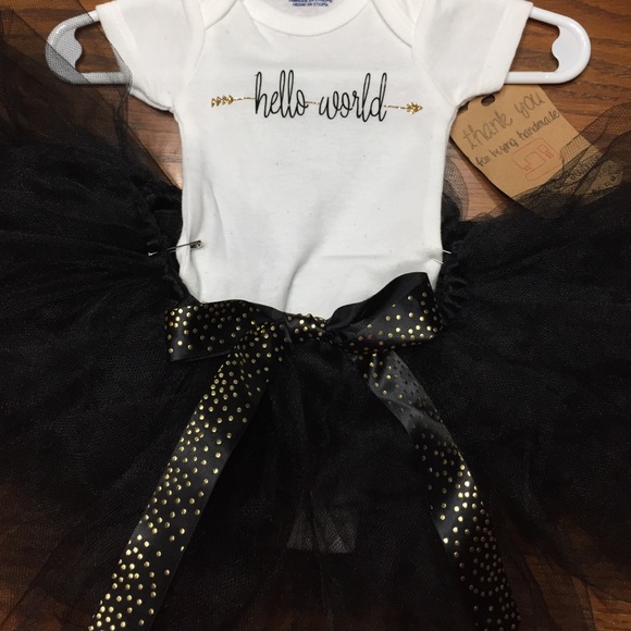 NWT Boutique Newborn "Hello World" onsie and tutu