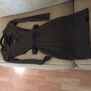 New dark green cut out dress