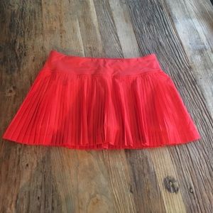 Lululemon Red/Orange Pleated Tennis Skirt