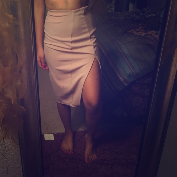 Miabe colored split midi skirt