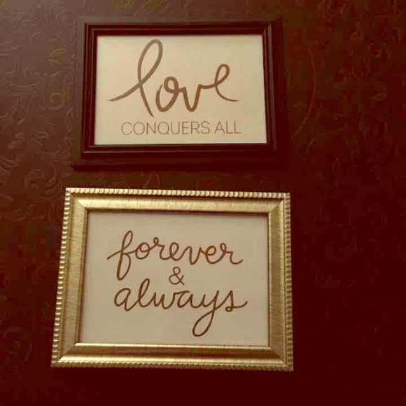 New 5x7 framed love quotes