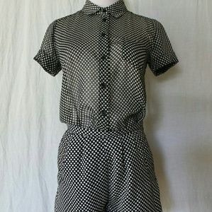 Vintage Polka Dot Shorts & Blouse Set 1940s
