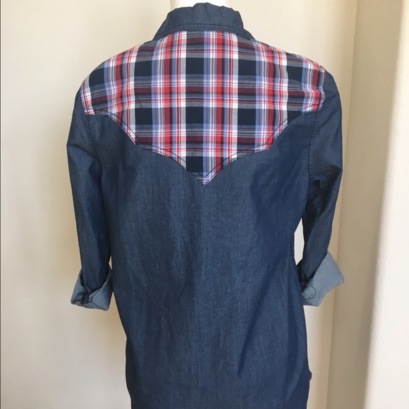 Denim Plaid Shirt - Picture 2 of 3