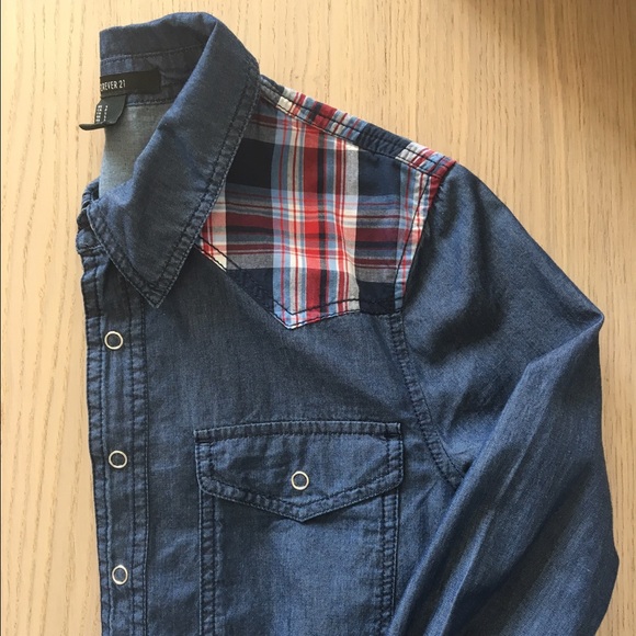 Denim Plaid Shirt - Picture 3 of 3