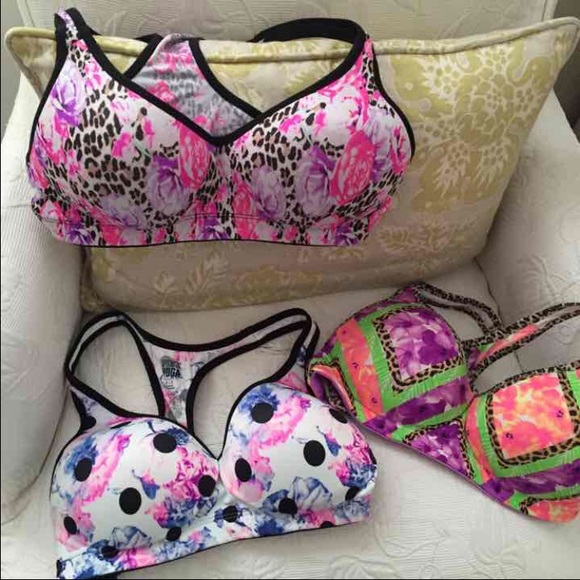 Victoria's Secret S Push up Sports sport Bras pink