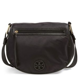 Tory Burch black nylon messenger bag