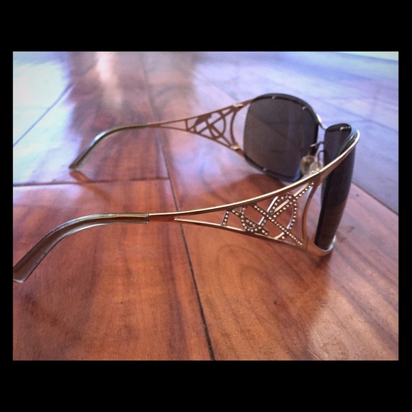 YSL Yves Saint Laurent gold & crystal sunglasses!