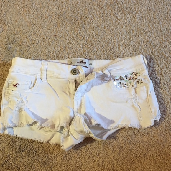White jean shorts