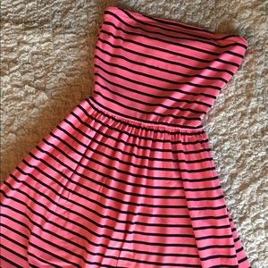 Striped spaghetti strap dress with open back