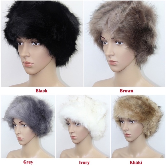 Black Faux Fur Russian Cossack Winter Hat Earmuff - Picture 2 of 3