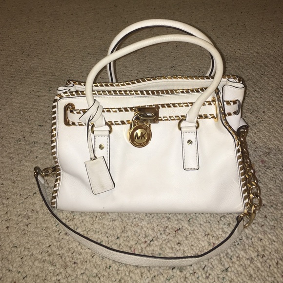 Authentic white Michael Kors medium Hamilton  bag✨ - Picture 1 of 4