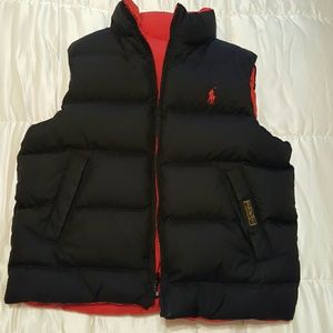 Polo Black and Red reversible down vest