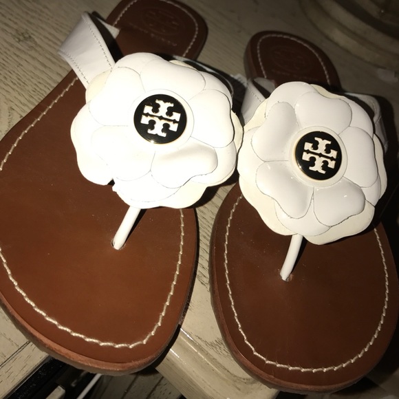 Tory Burch "Breely" Flat Flower Sandal