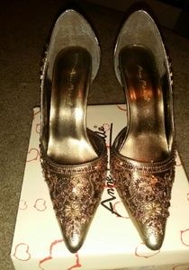 Bronze Embellished heels