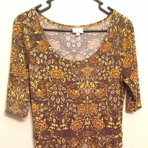 LuLaRoe Nicole Dress Large - Stained Glass Roses