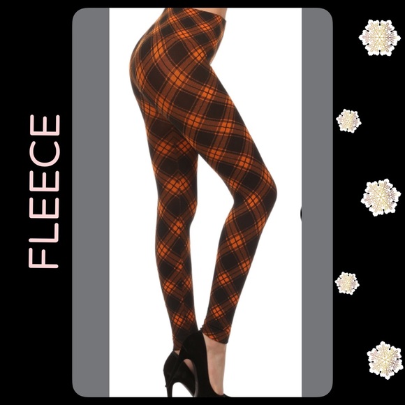 NWT Orange&BlackFleece-LinedLeggings