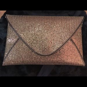 Brown Bronze Envelope Clutch