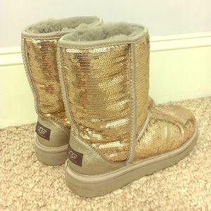 Gold sparkly uggs