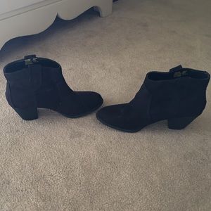 Black suede ankle boots