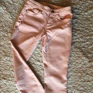 Light pink skinny jeans
