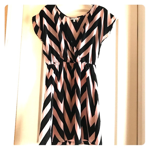 Pink and black chevron dress