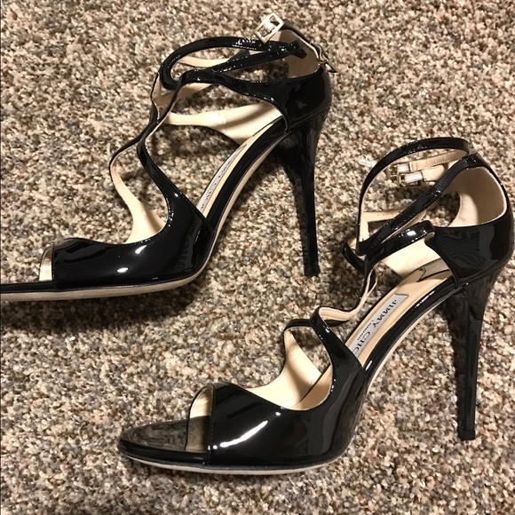 Jimmy Choo Lang Patent Strappy Sandal Black - Picture 3 of 4