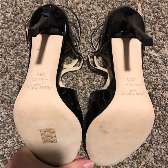 Jimmy Choo Lang Patent Strappy Sandal Black - Picture 4 of 4