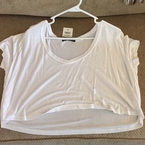 Brandy Melville white oversized crop top