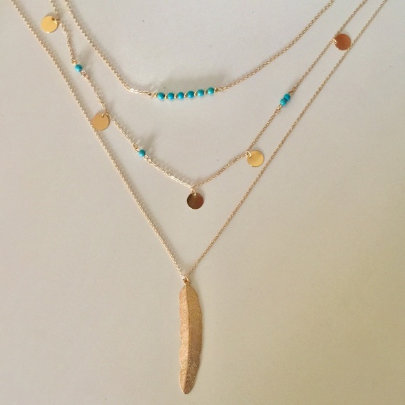 S A L E // Bohemian 3 Layered Necklace - Picture 2 of 2