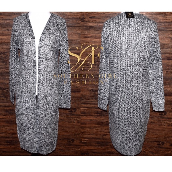 SWEATER CARDIGAN Draped Loose Knit Slouchy Jacket - Picture 2 of 4