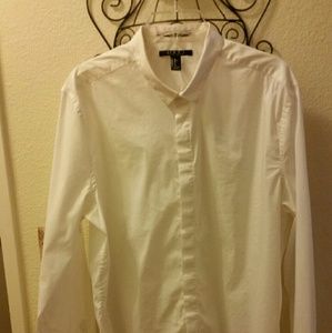 F21 Men's classic white dress shirt