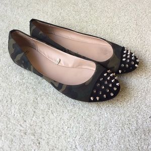 ZARA Camo Spike Flats Size 38