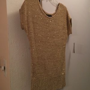INC gold sequin top