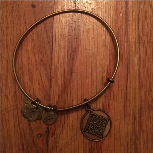 Alex & Ani Celtic Knot Charm Bangle (Gold)
