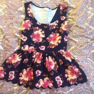 SALE Anthro peplum floral tank