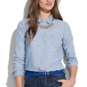 SALE Madewell chambray polka dot shirt