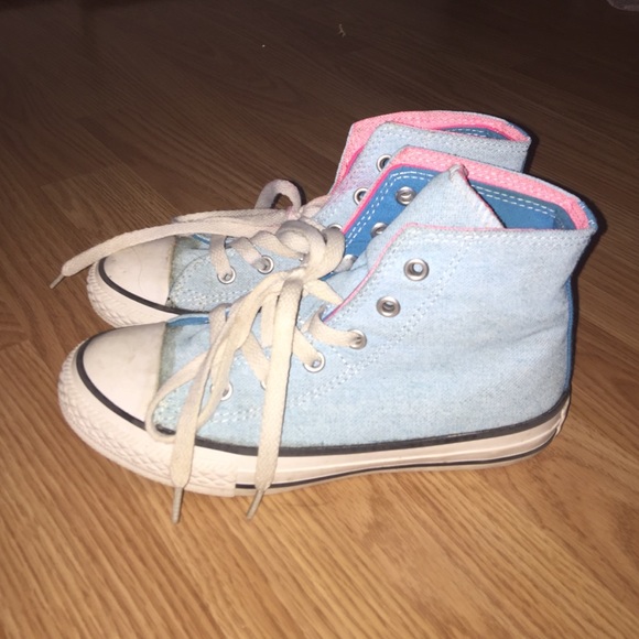 Kids Size 1 Blue & Pink Converse