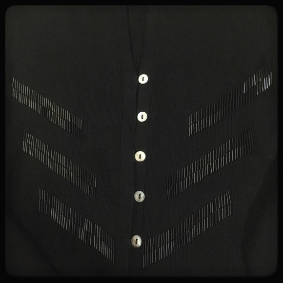 ❌SOLD❌Cache Stunning Beaded Sweater Jacket SZ SM - Picture 3 of 4