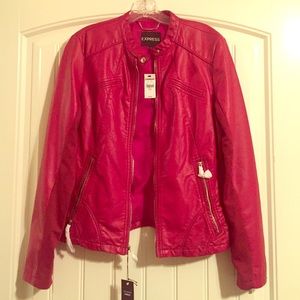 Red minus the leather jacket from Express